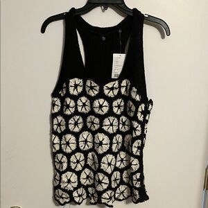 Anthropologie knitted and knotted Black and White Patterned Women's Top